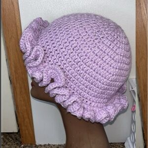 Lavender Crochet Ruffle Hat